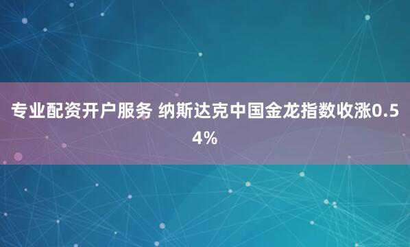 专业配资开户服务 纳斯达克中国金龙指数收涨0.54%